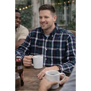 Chaps Shirt XXL Blue Green Red Plaid Long Sleeve Button Down Business Casual